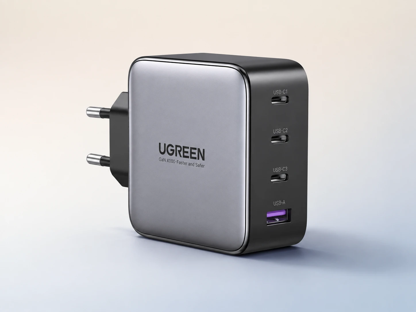 Illustration générée par IA pour UGREEN Nexode 100 W 4 ports — représentation indicative