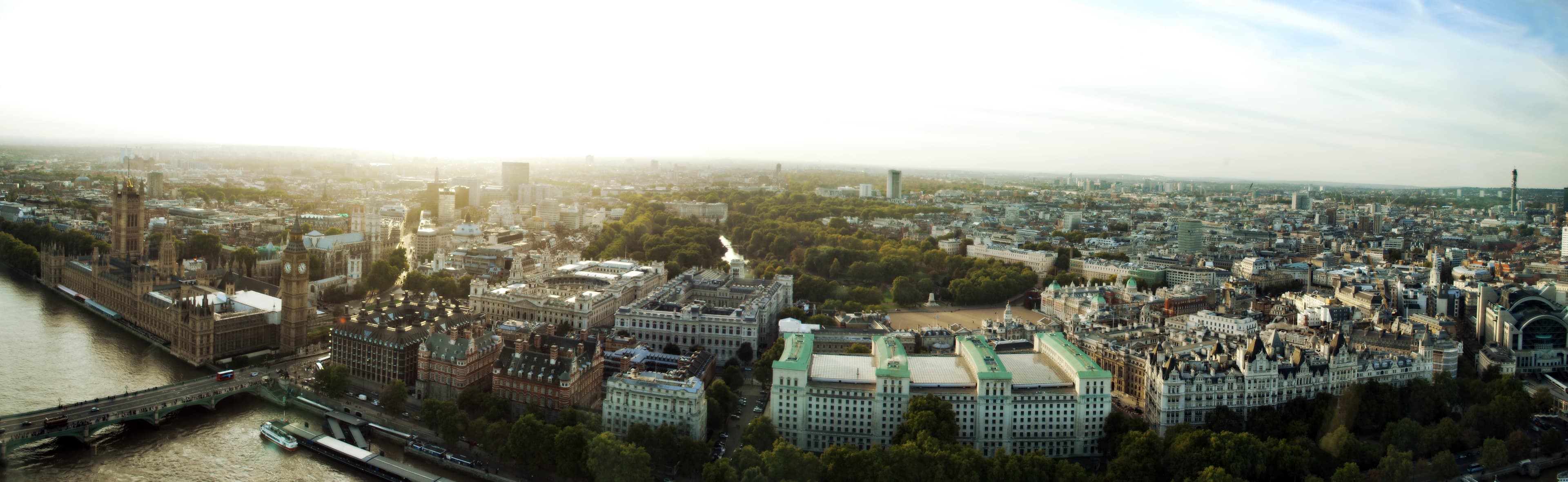 Panorama de Londres au coucher du soleil
