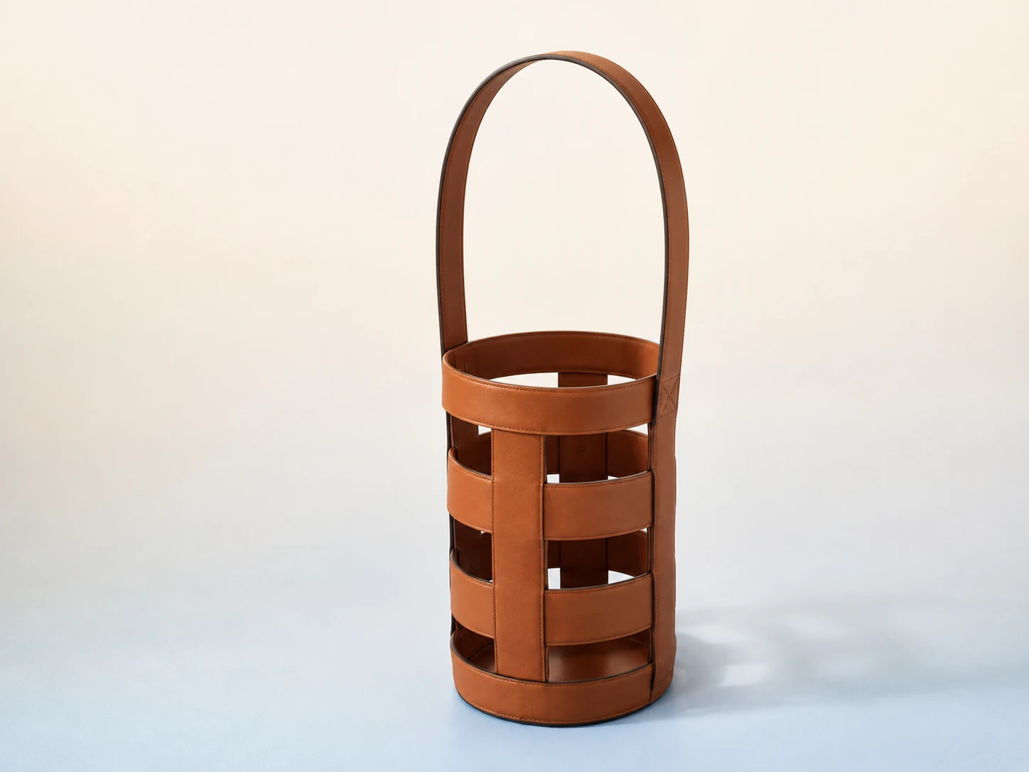 AI-generated illustration of Hermès Park Bottle Basket — indicative representation